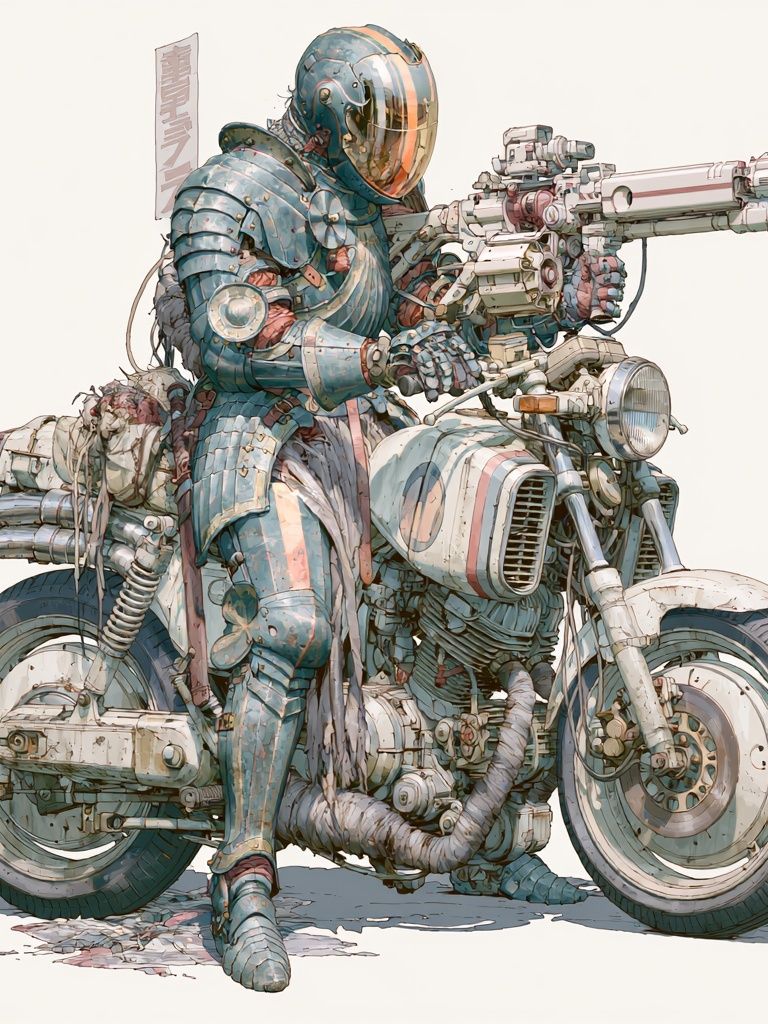 Armored Biker Sci-Fi Print. poster detail