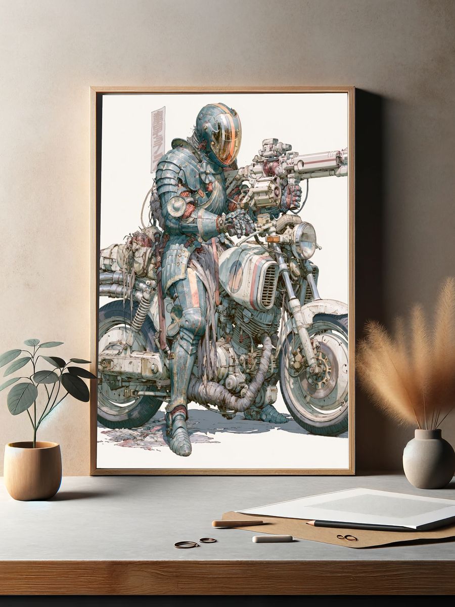 Armored Biker Sci-Fi Print. — room view 2