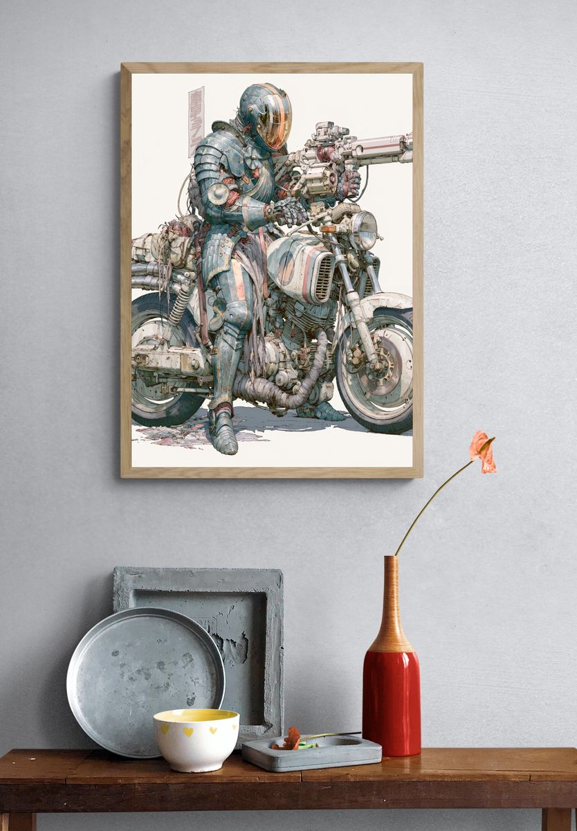 Armored Biker Sci-Fi Print. — room view 3
