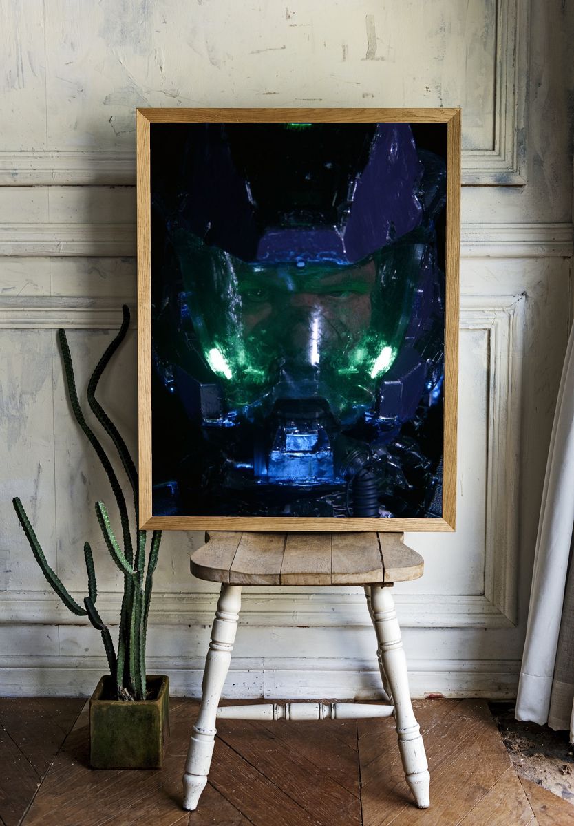Neon Space Marine Portrait Print. room preview