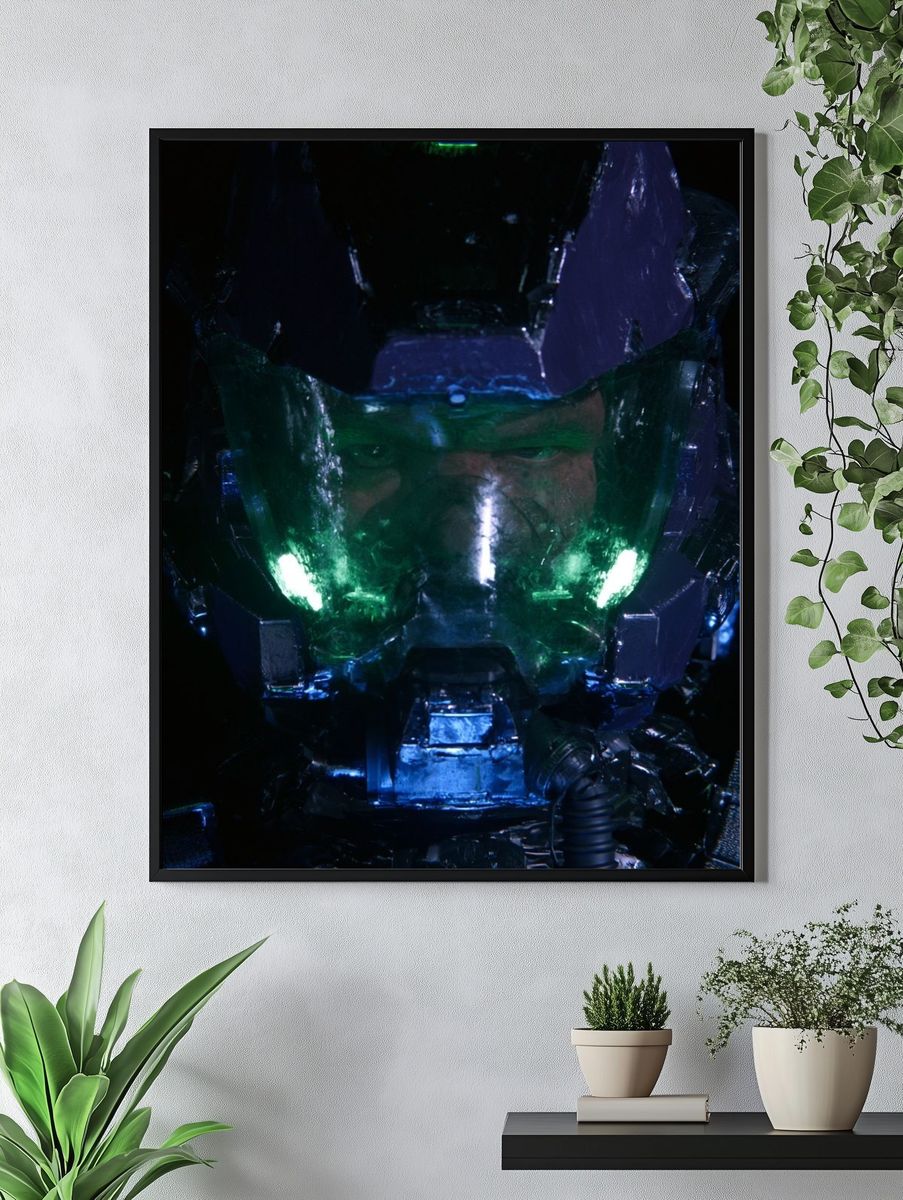 Neon Space Marine Portrait Print. — room view 4