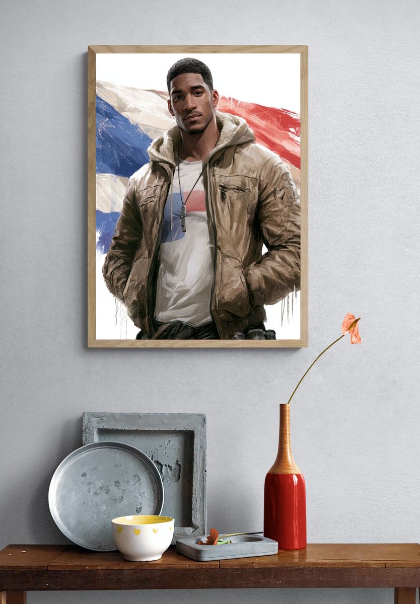 Urban Portrait Illustration Poster. — room view 3