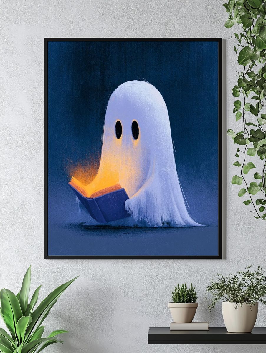 Reading Ghost Illustration Poster. — room view 4