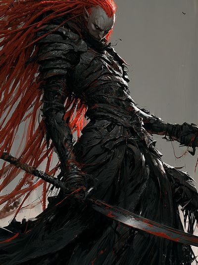 Crimson Warrior — Dark Fantasy Print.