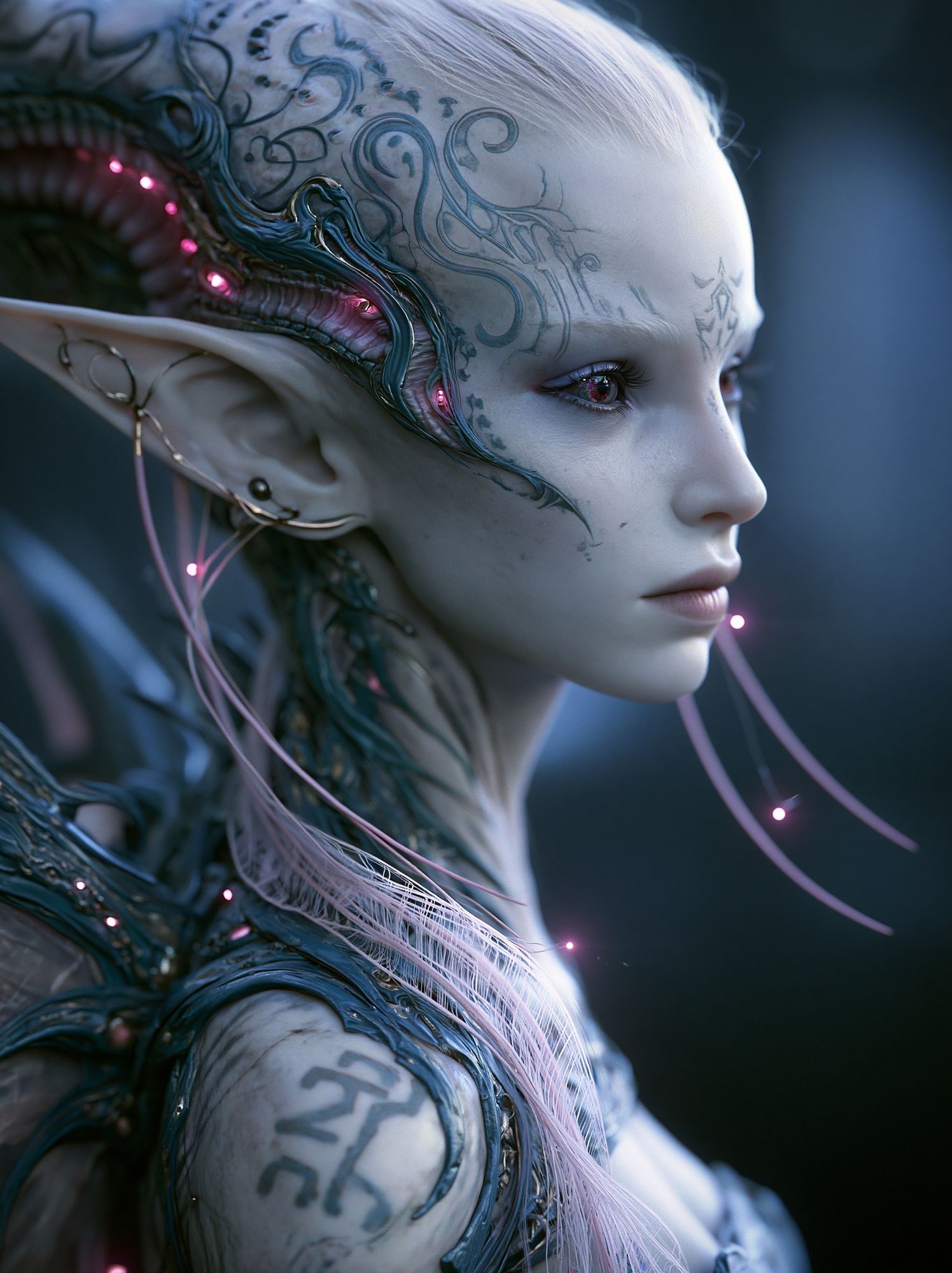 Alien Portrait Digital Art Poster. poster — illustration art