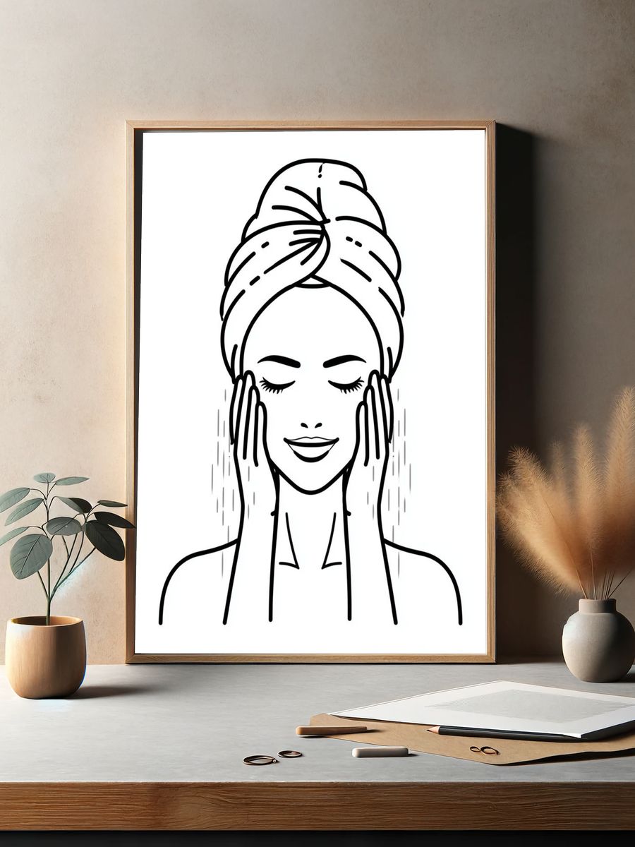 Spa Woman Line Art Poster. — room view 2