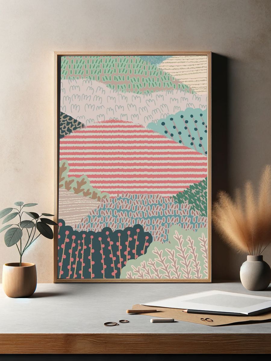 Cyber Bee Digital Art Poster. — room view 2