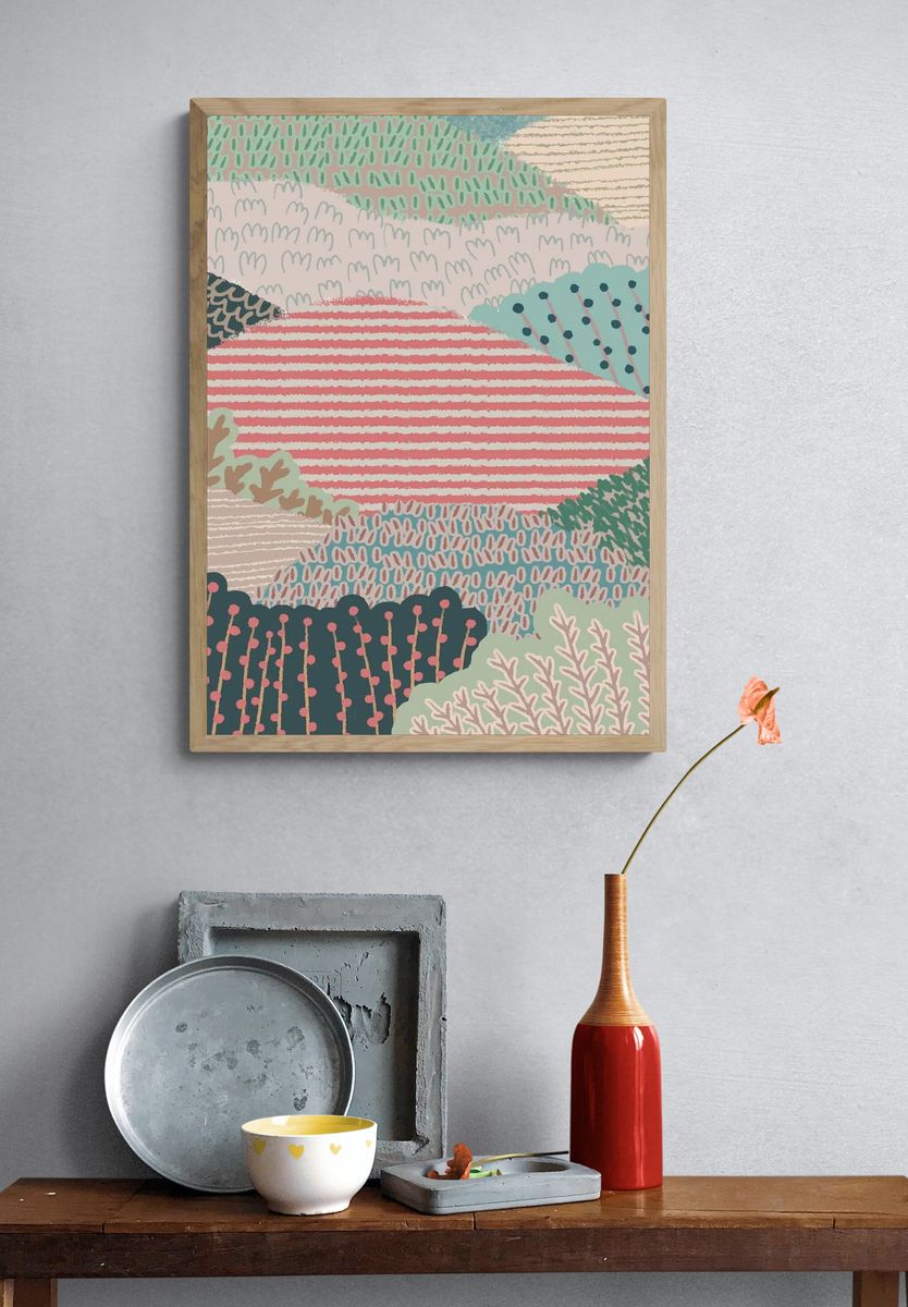 Cyber Bee Digital Art Poster. — room view 3