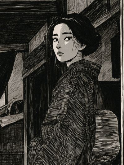 Geisha Portrait Ink Poster. poster