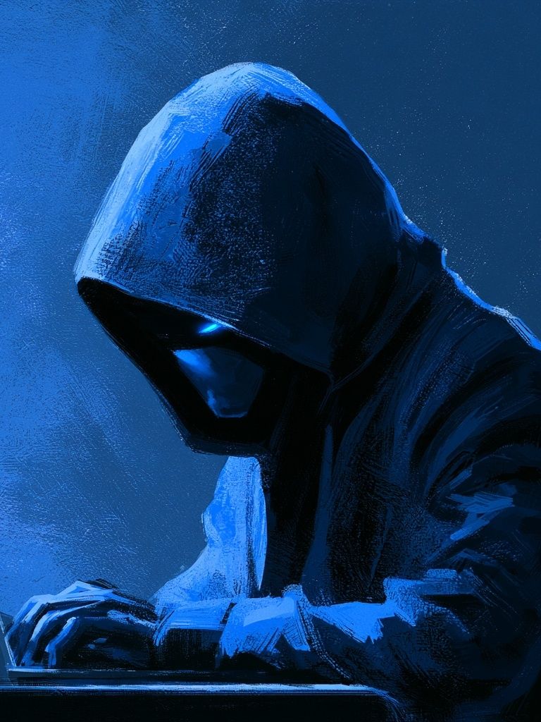 Hooded Hacker Digital Art Poster. poster detail