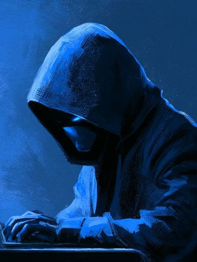 Hooded Hacker Digital Art Poster.