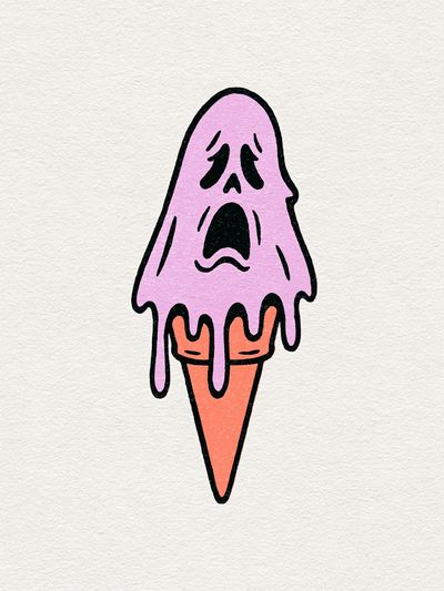 Melting Ghost Illustration Poster. poster