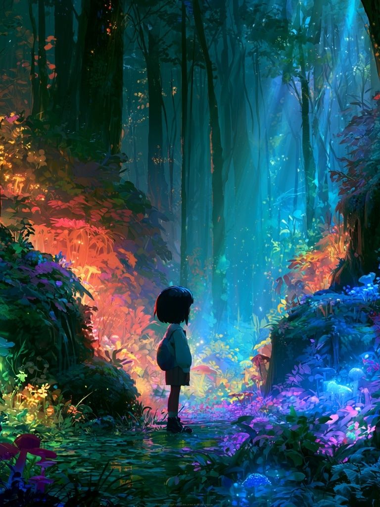 Enchanted Forest Child Illustration Poster. poster — illustration art