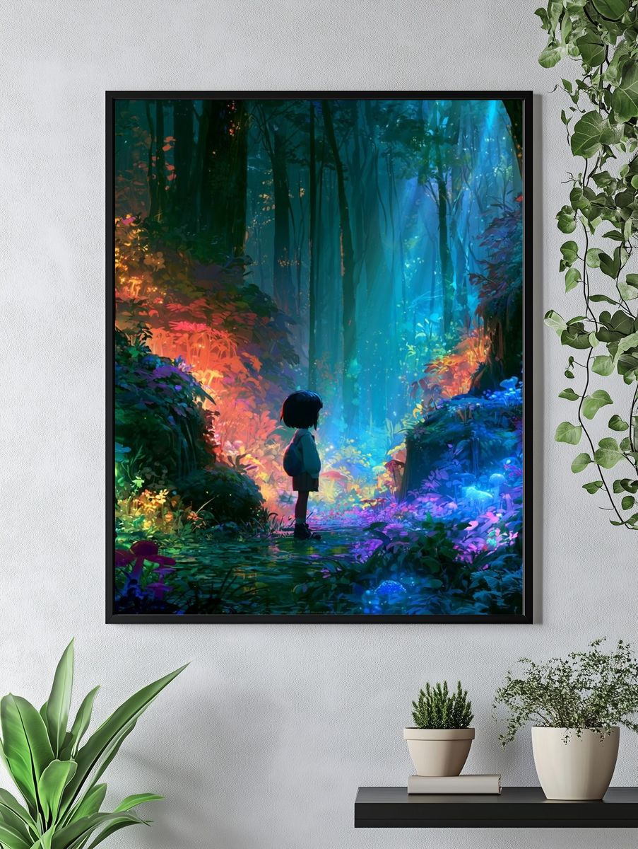 Enchanted Forest Child Illustration Poster. — room view 4