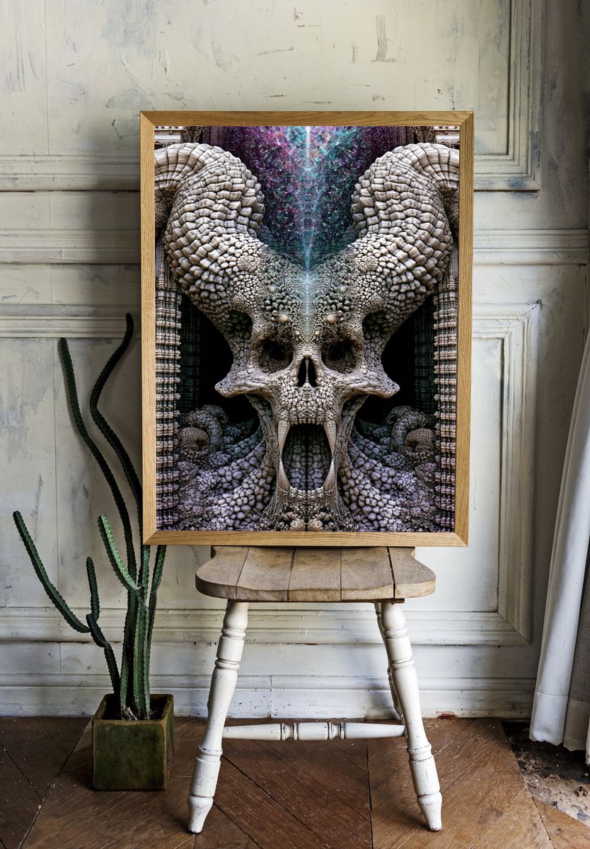 Cosmic Skull Portal Illustration Poster. room preview