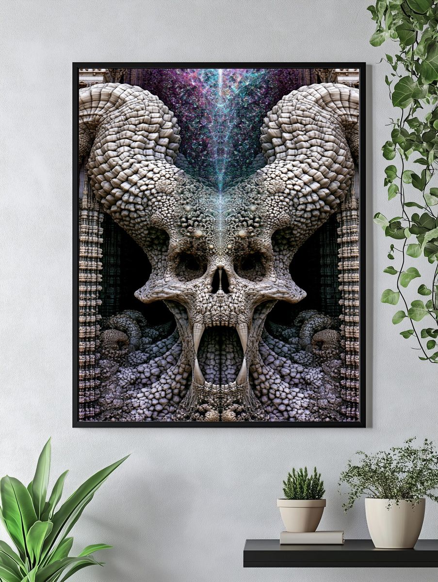 Cosmic Skull Portal Illustration Poster. — room view 4