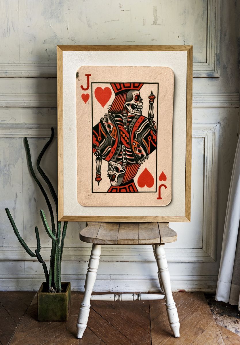Skeleton Jack of Hearts Poster. room preview