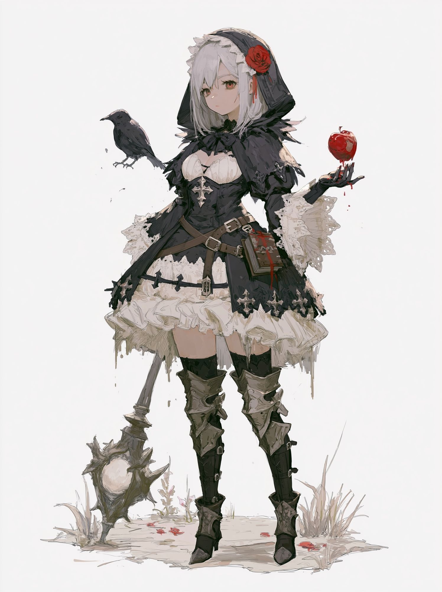 Gothic Anime Girl Illustration Poster. poster detail