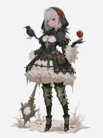 Gothic Anime Girl Illustration Poster. poster