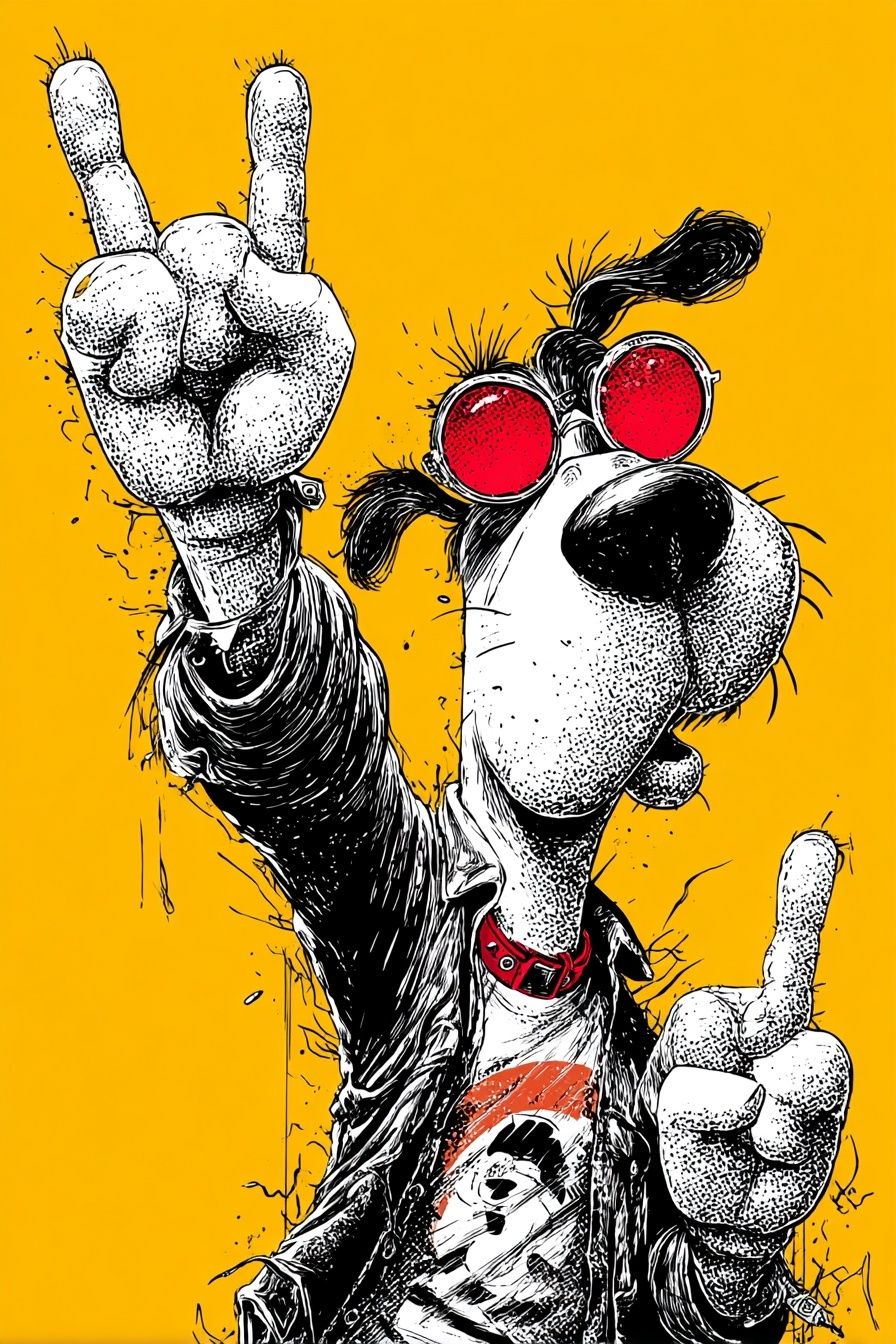 Rock Dog Pop Art Poster. poster detail