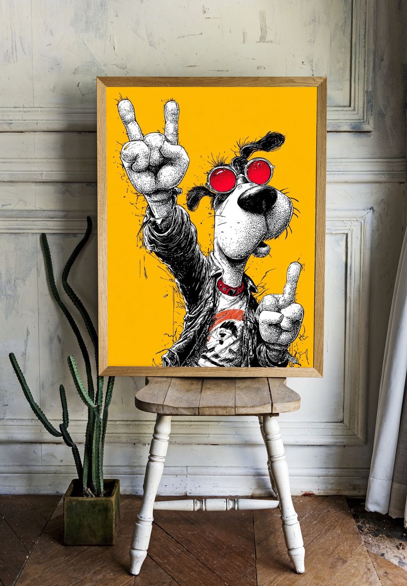 Rock Dog Pop Art Poster. — room view 1