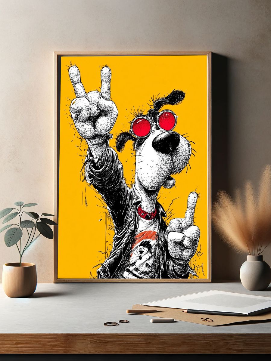 Rock Dog Pop Art Poster. — room view 2
