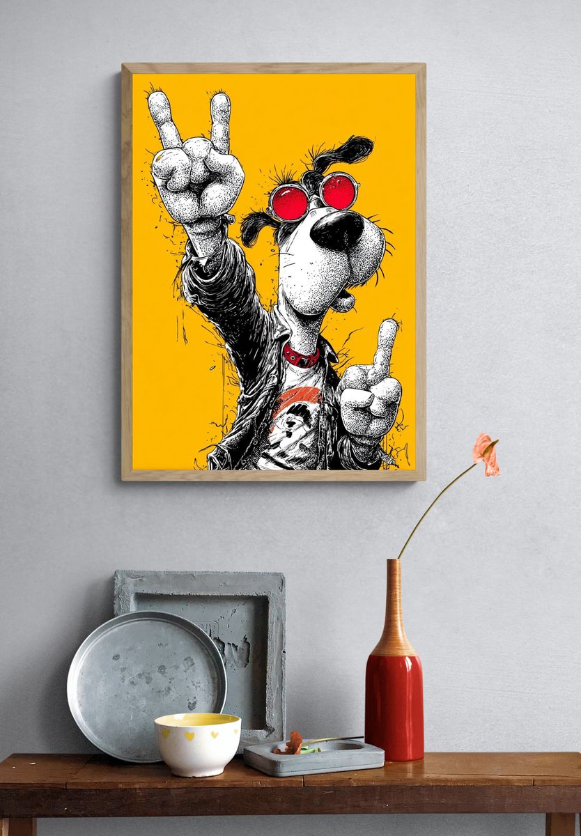 Rock Dog Pop Art Poster. — room view 3