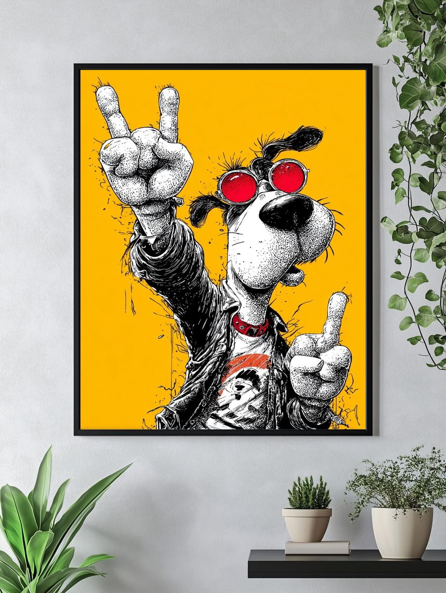 Rock Dog Pop Art Poster. — room view 4