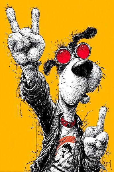 Rock Dog Pop Art Poster. poster
