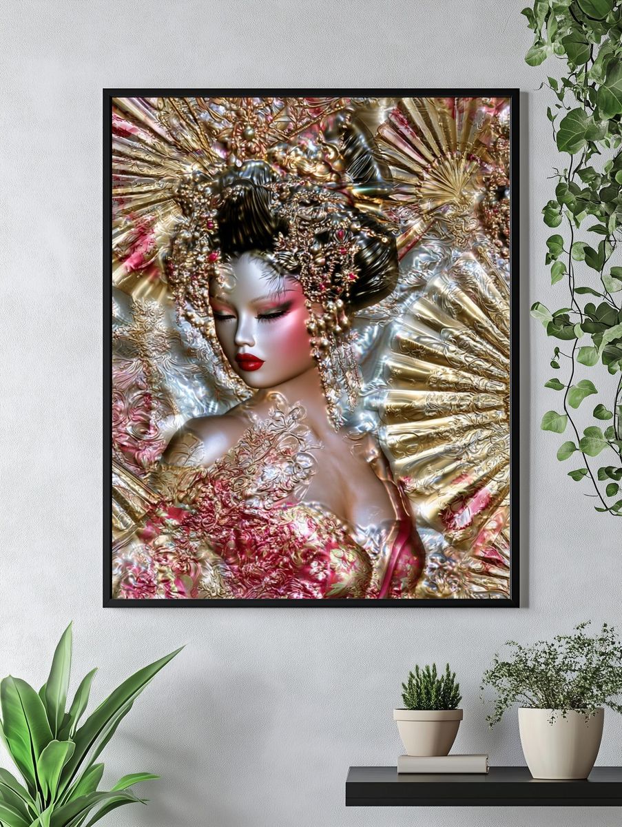 Gilded Geisha Portrait Print. — room view 4