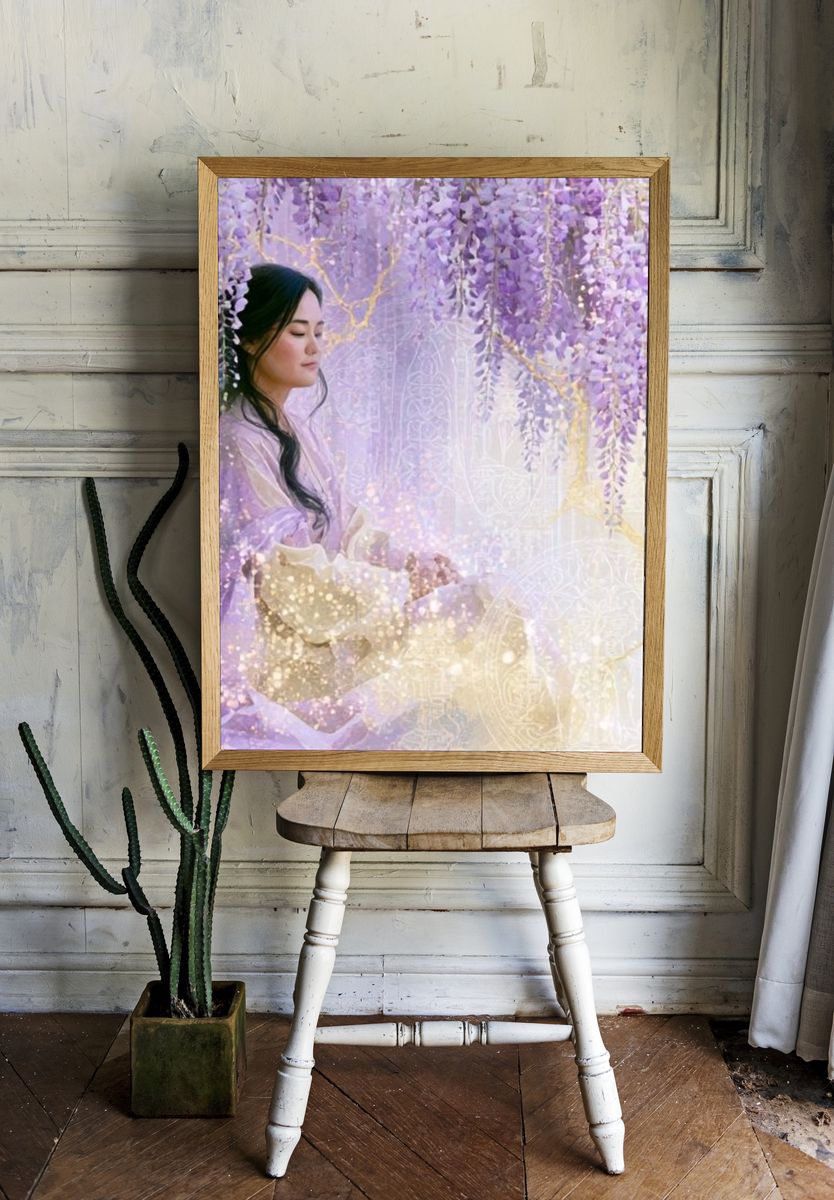 Dreamy Lavender Meditation Print. room preview