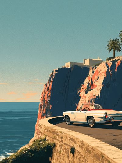 Coastal Convertible Drive Poster. poster