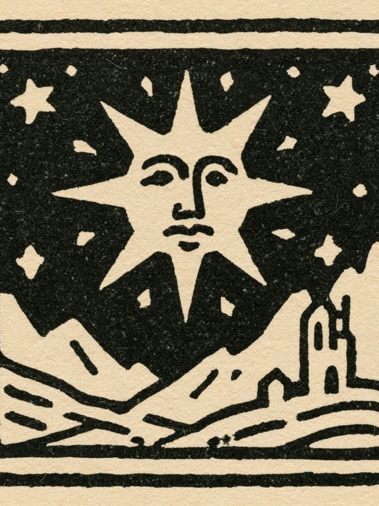 Sun and Landscape Illustration Poster. poster detail