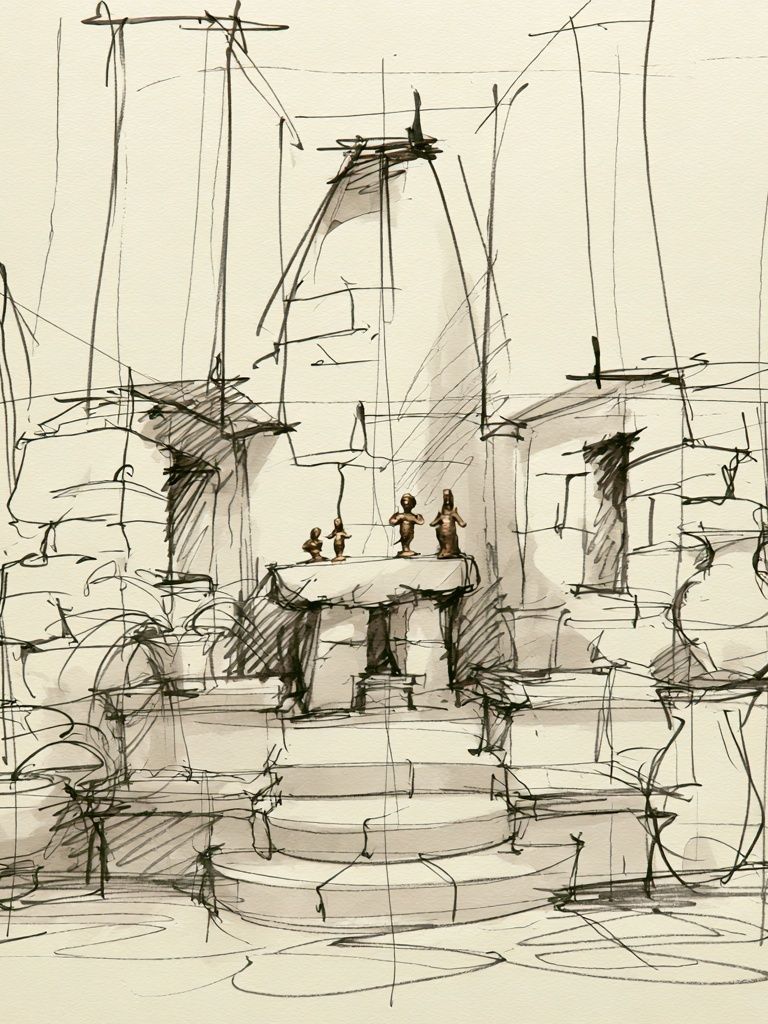 Architectural Sketch Study Poster. poster — illustration art