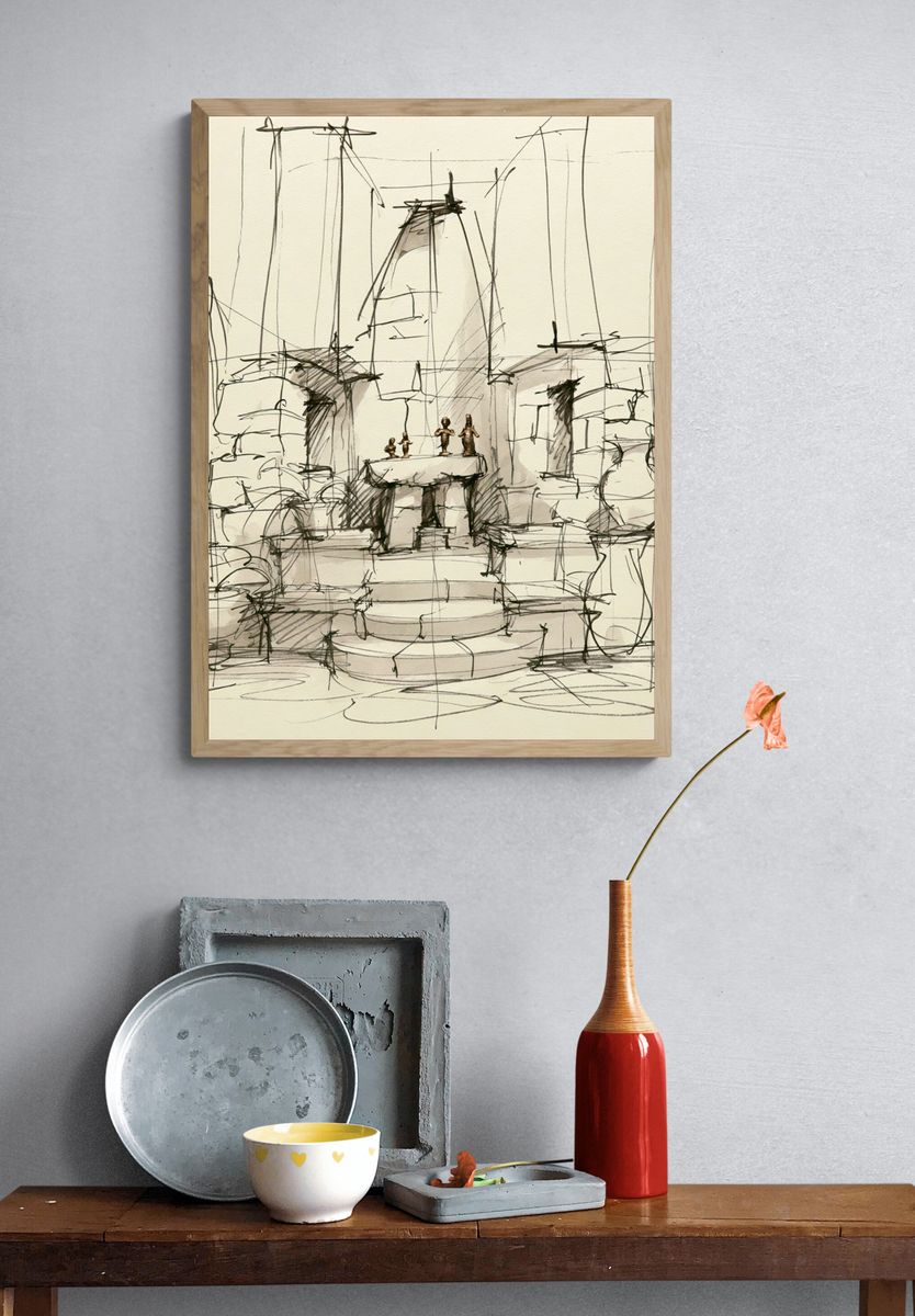 Architectural Sketch Study Poster. — room view 3