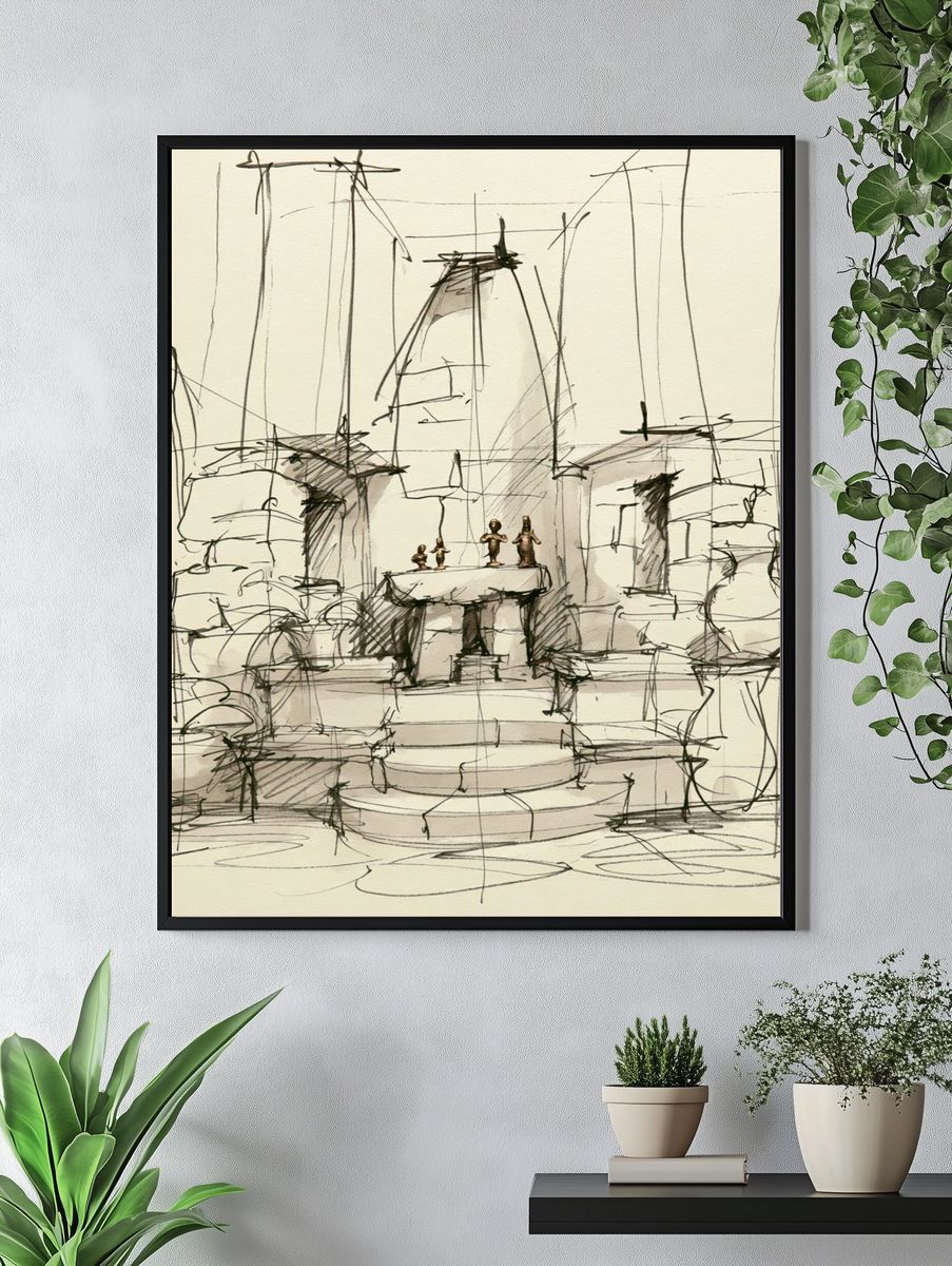 Architectural Sketch Study Poster. — room view 4