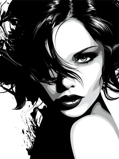 Monochrome Femme Portrait Poster. poster