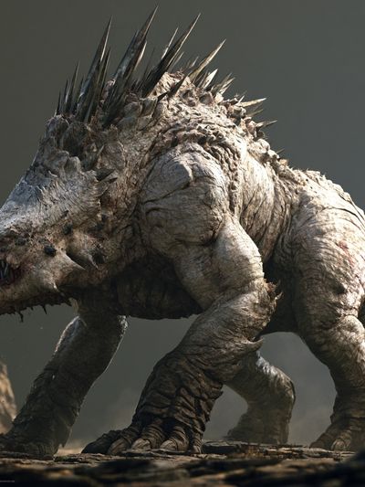 Spiked Monster Creature Illustration Poster. poster