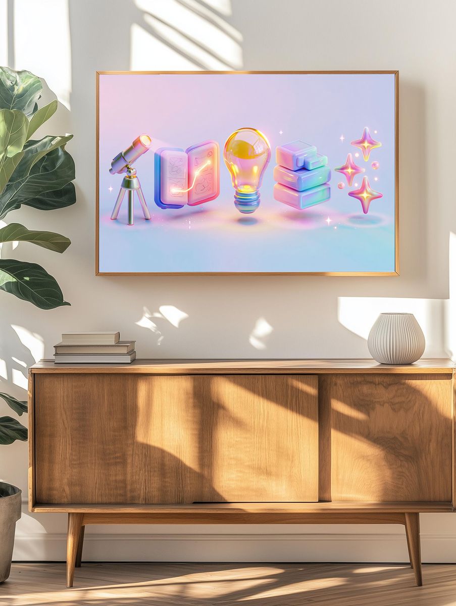 Pastel Idea Icons Illustration Poster. — room view 3