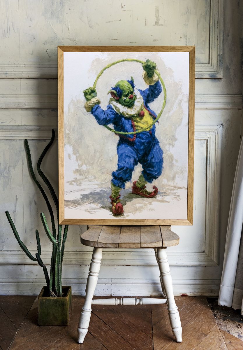 Harlequin Clown Illustration Poster. room preview