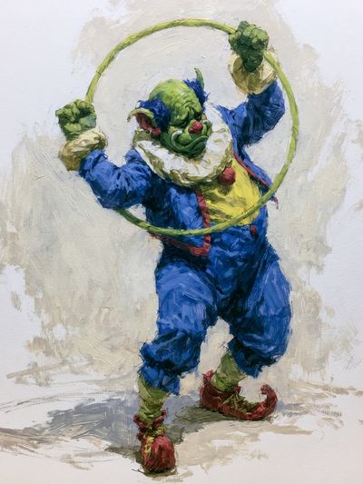 Harlequin Clown Illustration Poster.
