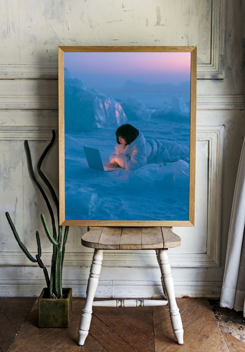 Dreamy Ice Laptop Scene Print. room preview
