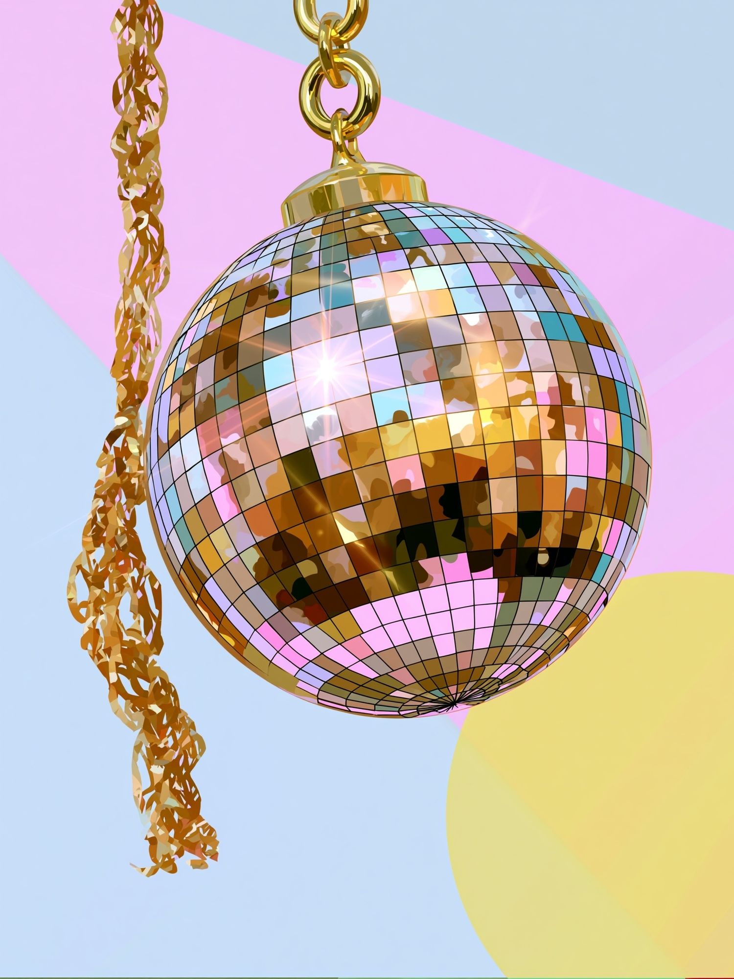 Disco Ball Chain Illustration Poster. poster — illustration art