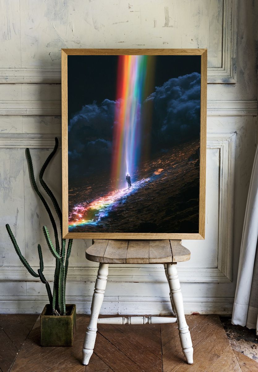 Rainbow Beam Landscape Poster. — room view 1