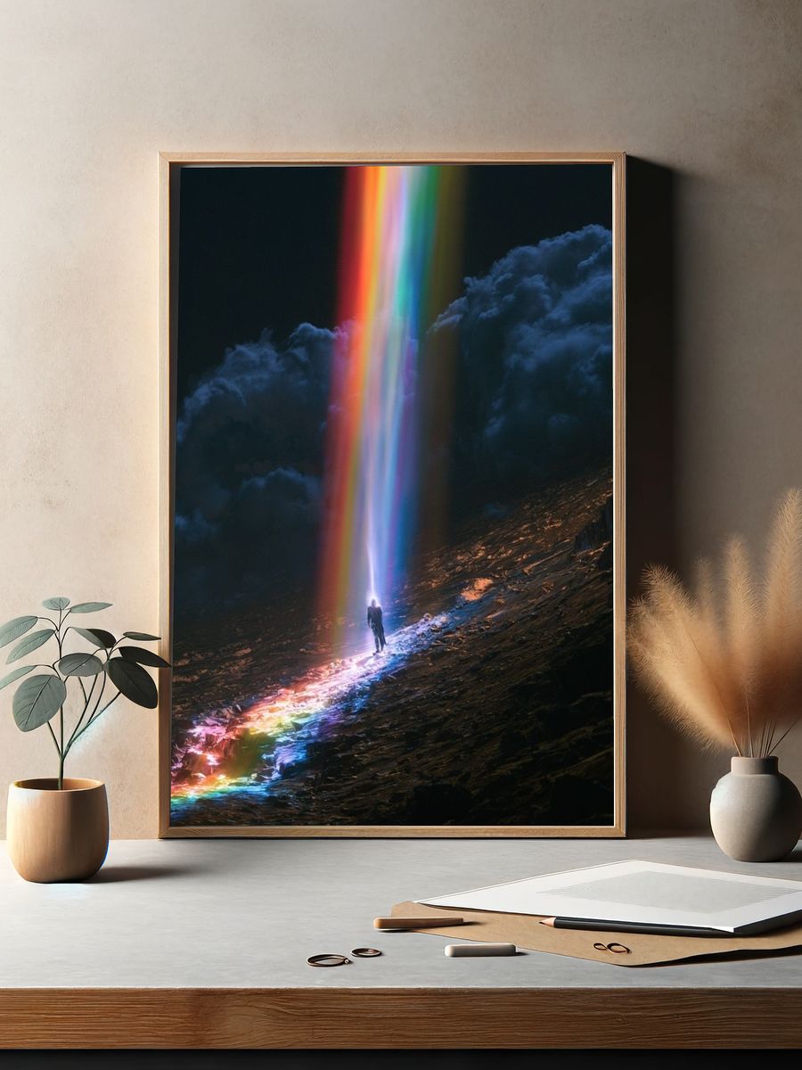 Rainbow Beam Landscape Poster. — room view 2