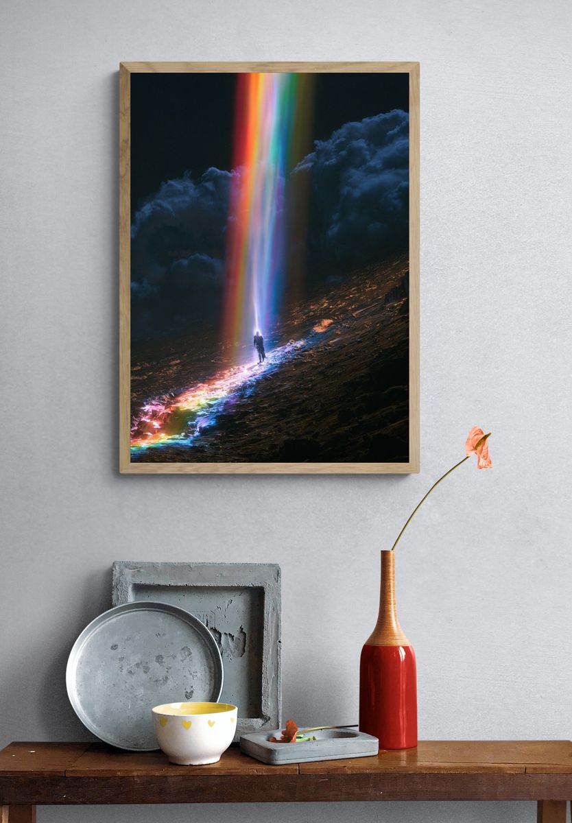Rainbow Beam Landscape Poster. — room view 3