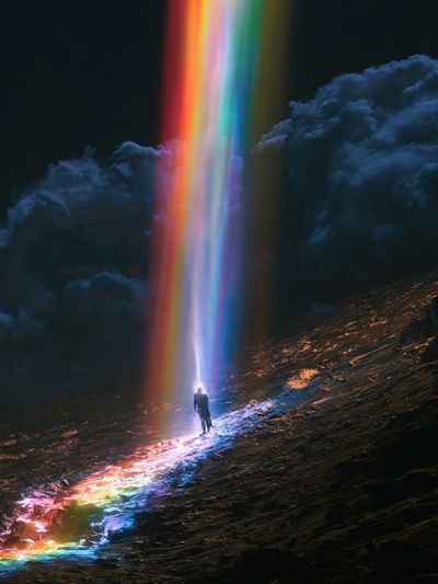 Rainbow Beam Landscape Poster.