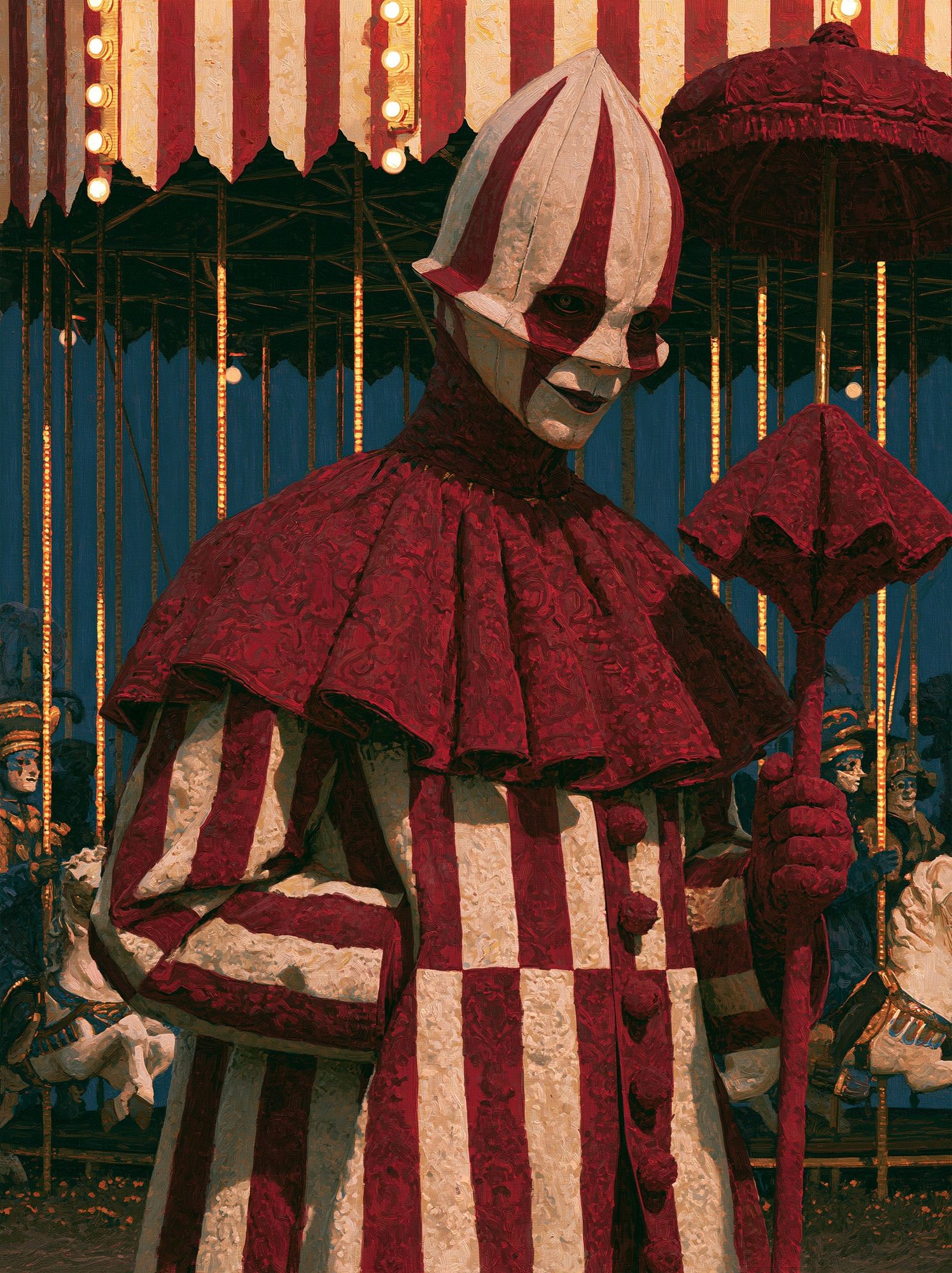Creepy Carnival Clown Illustration Poster. poster — illustration art