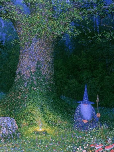 Enchanted Forest Wizard Print.