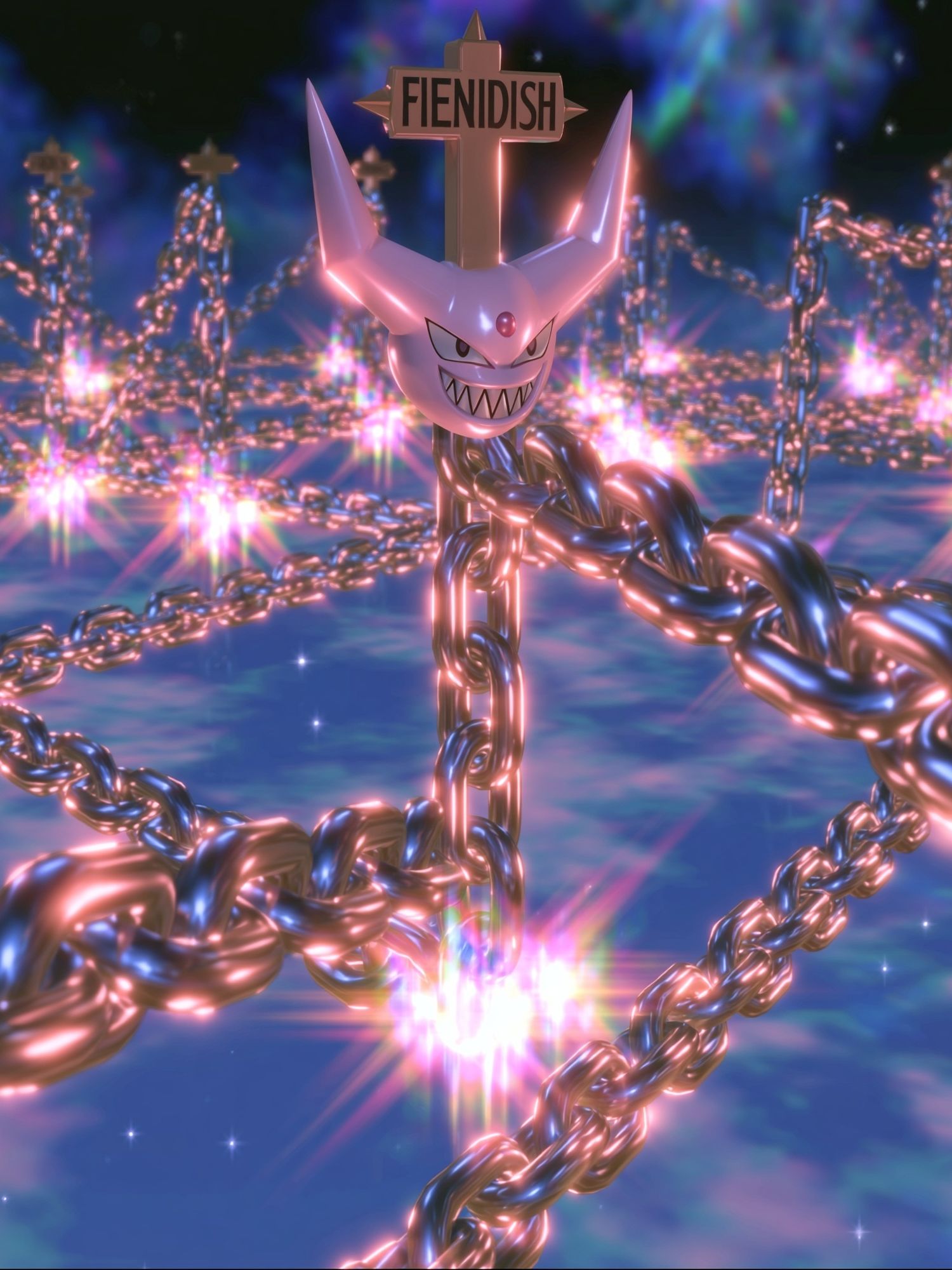 Fienidish Chainscape Digital Art Poster. poster — illustration art